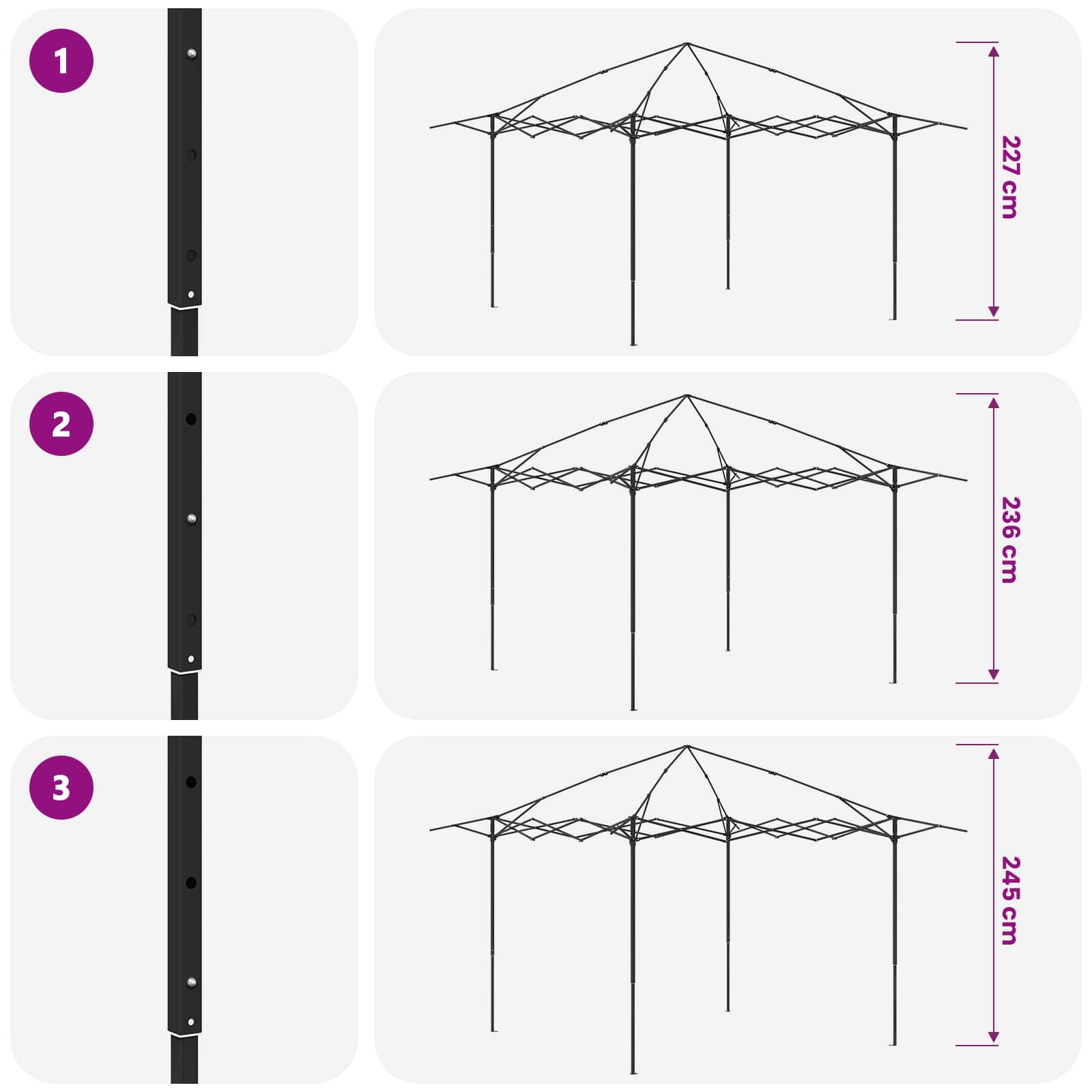Gazebo ohne Seitenwand Hellgrau und Anthrazit