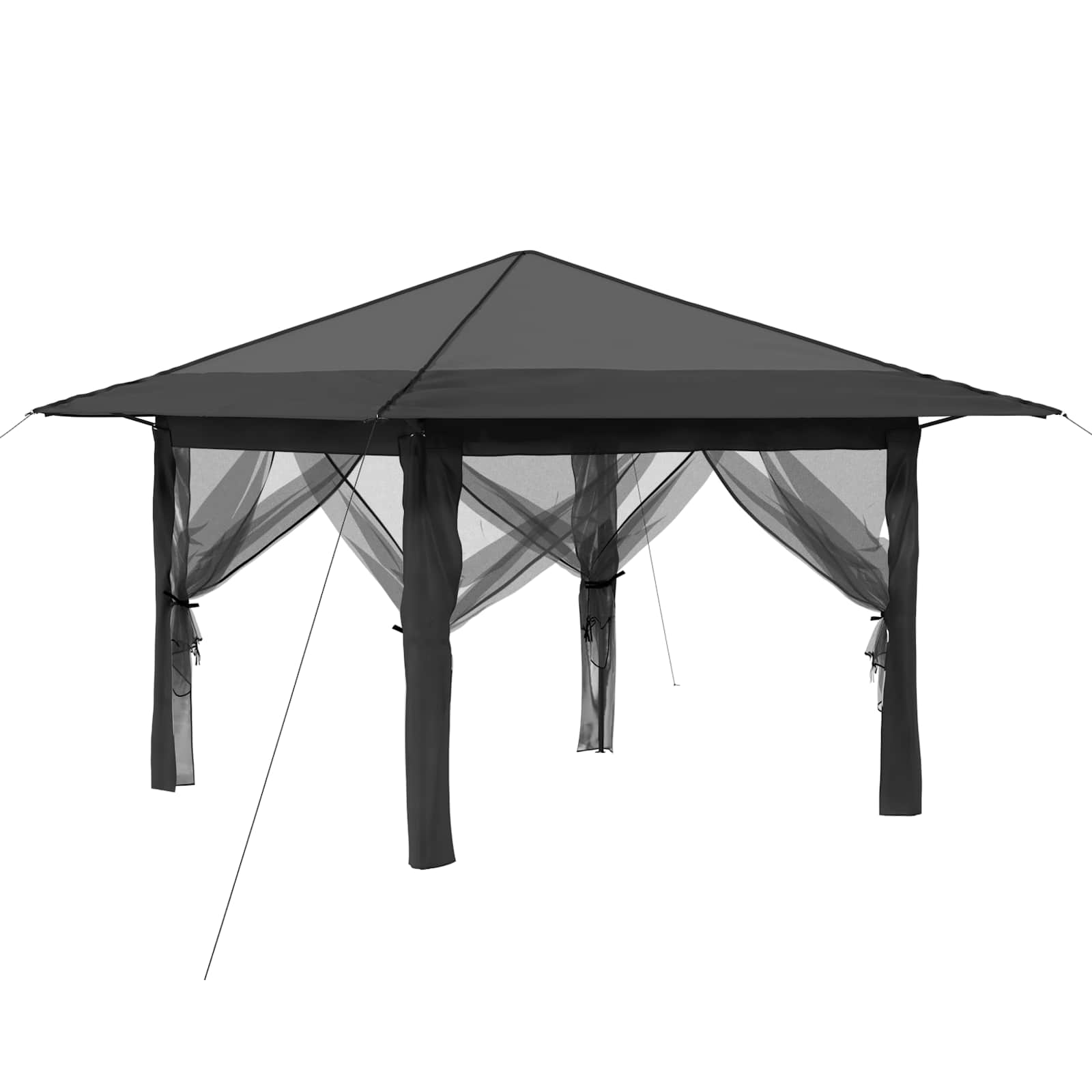 Gazebo mit 4 Seitenwänden Hellgrau und Anthrazit