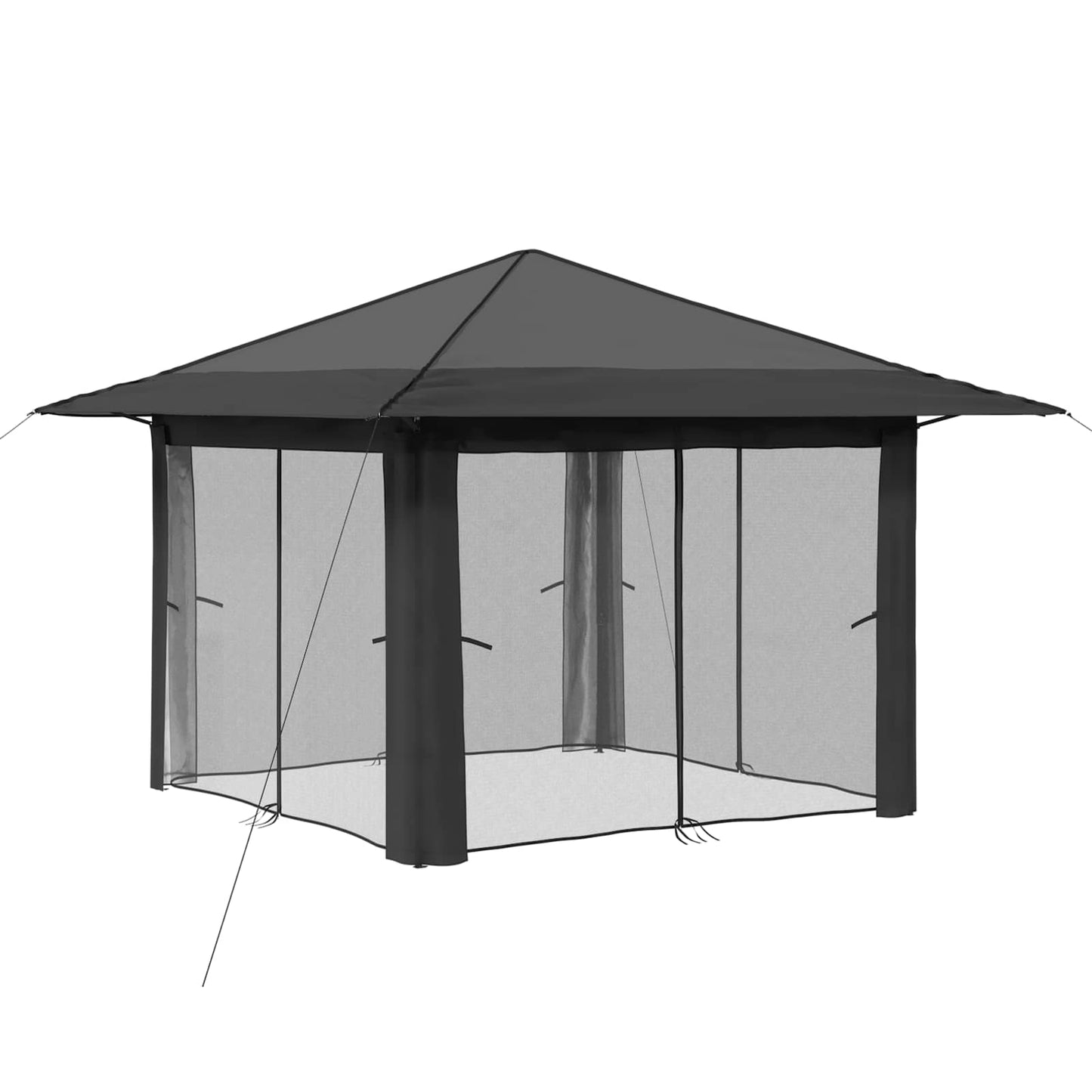 Gazebo mit 4 Seitenwänden Hellgrau und Anthrazit