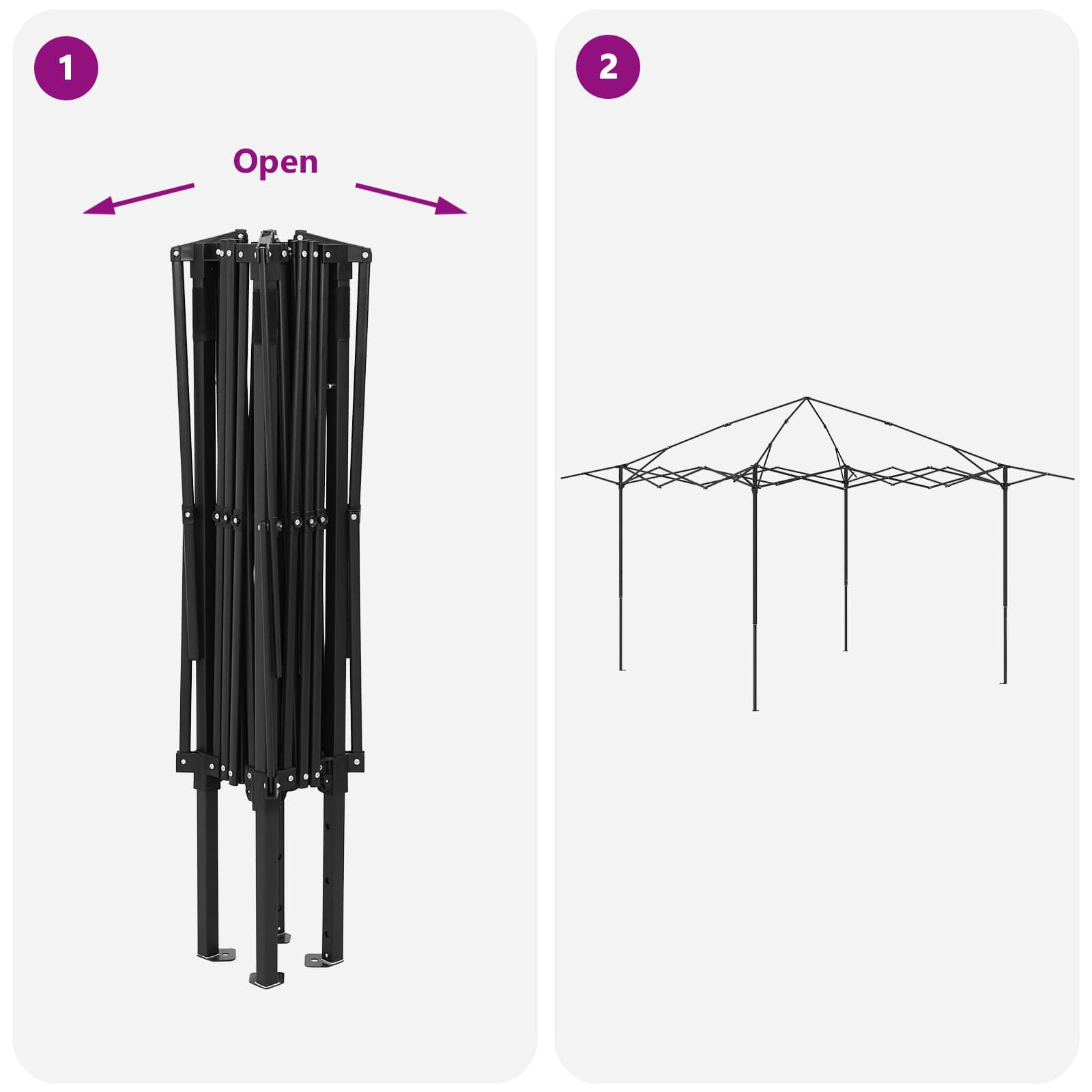 Gazebo mit 4 Seitenwänden Hellgrau und Anthrazit
