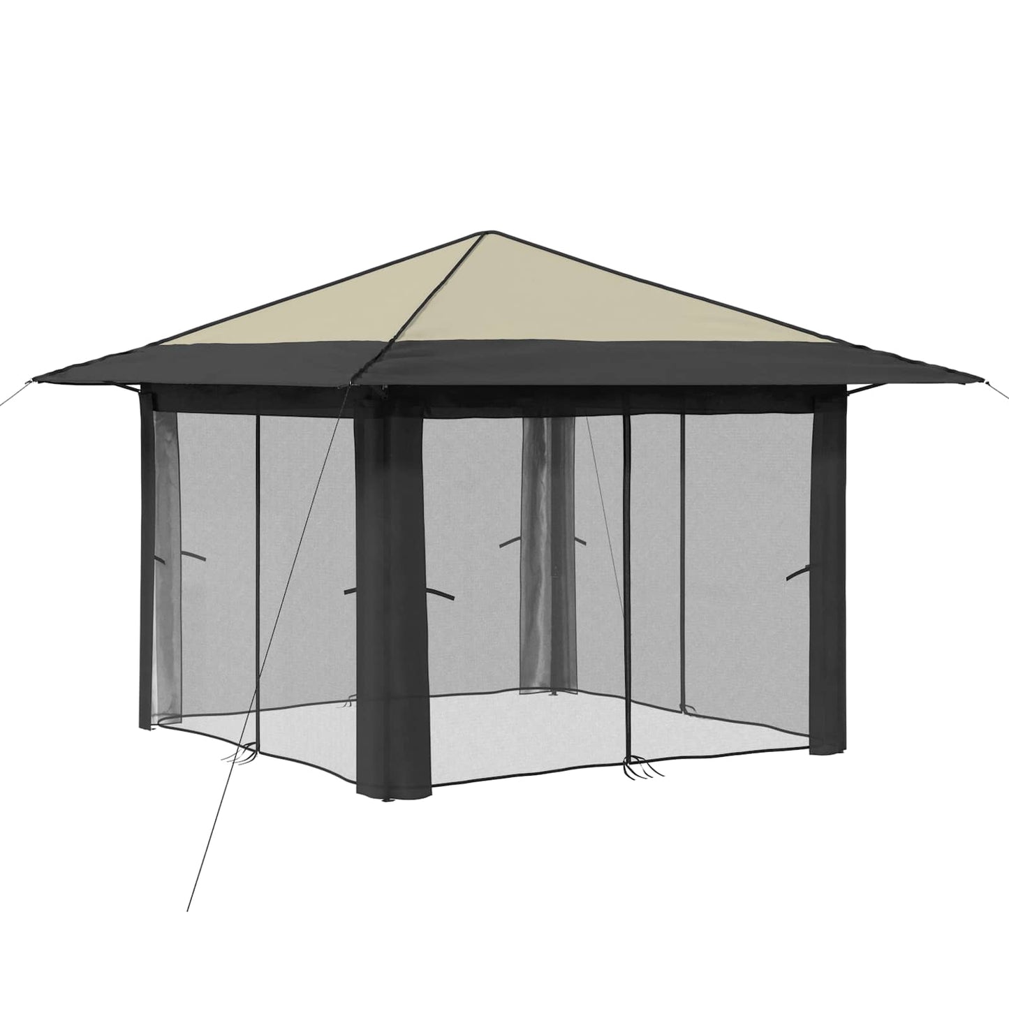 Gazebo mit 4 Seitenwänden Creme und Anthrazit