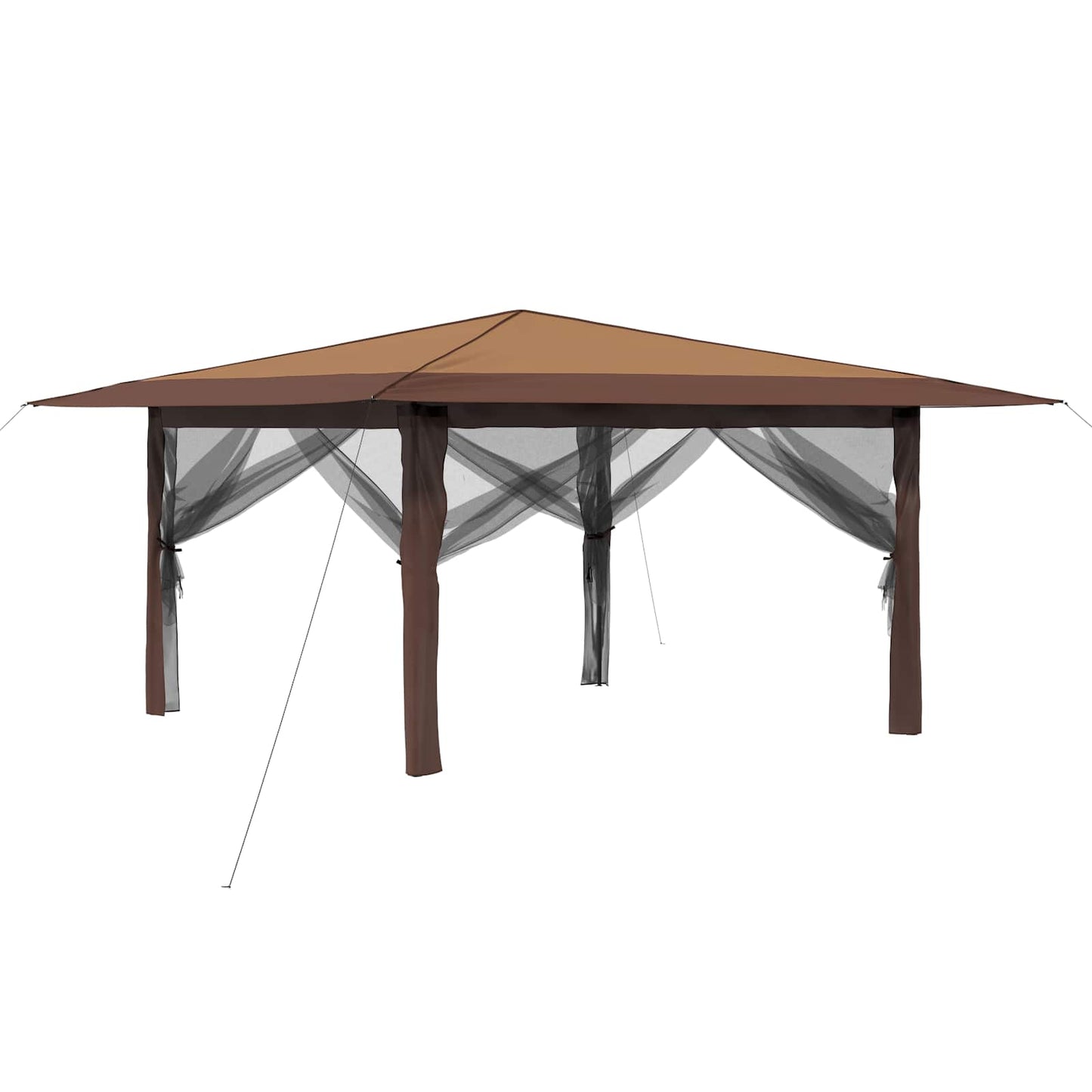 Pavillon mit 4 Seitenwänden 4 x 4 m Beige und Braun