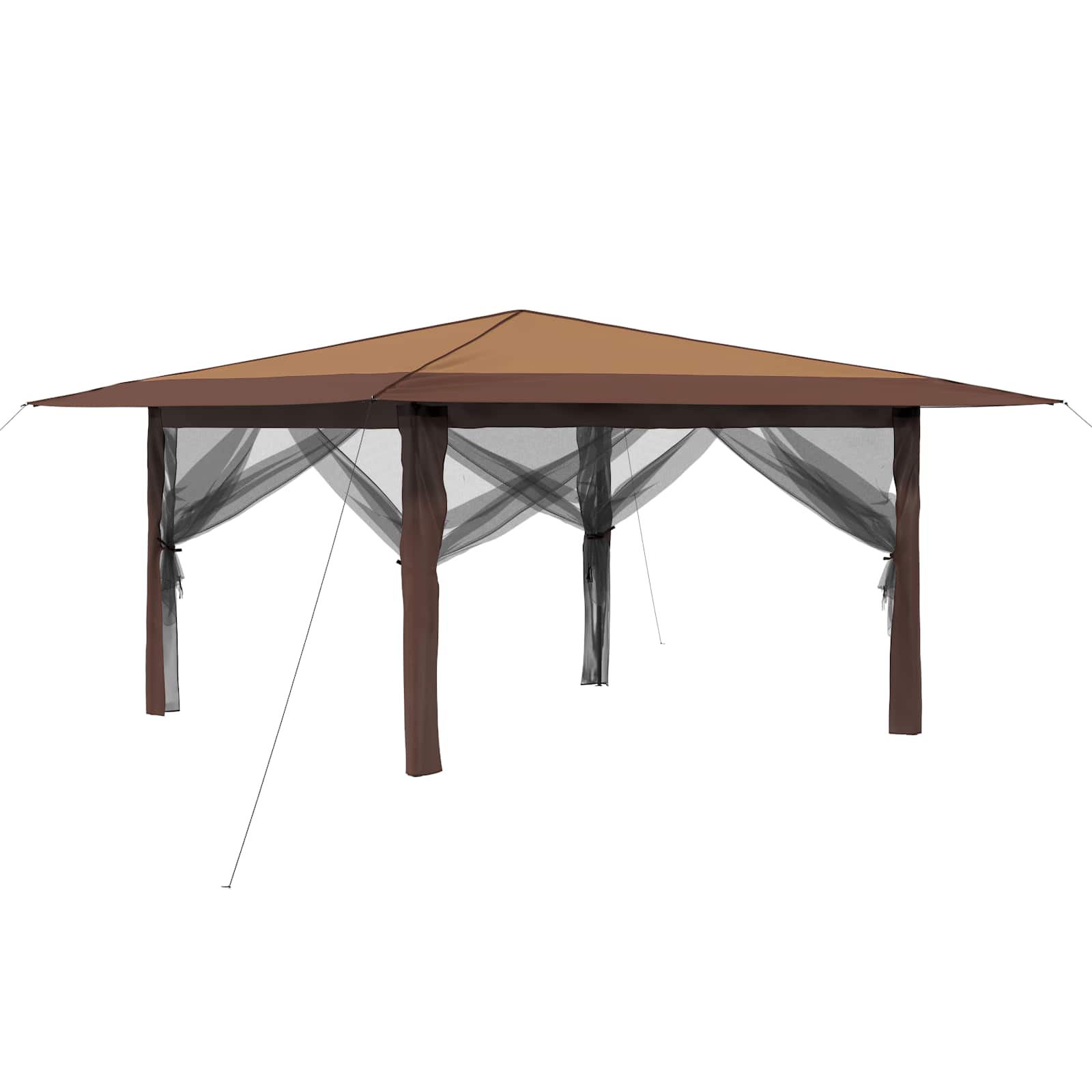 Pavillon mit 4 Seitenwänden 4 x 4 m Beige und Braun