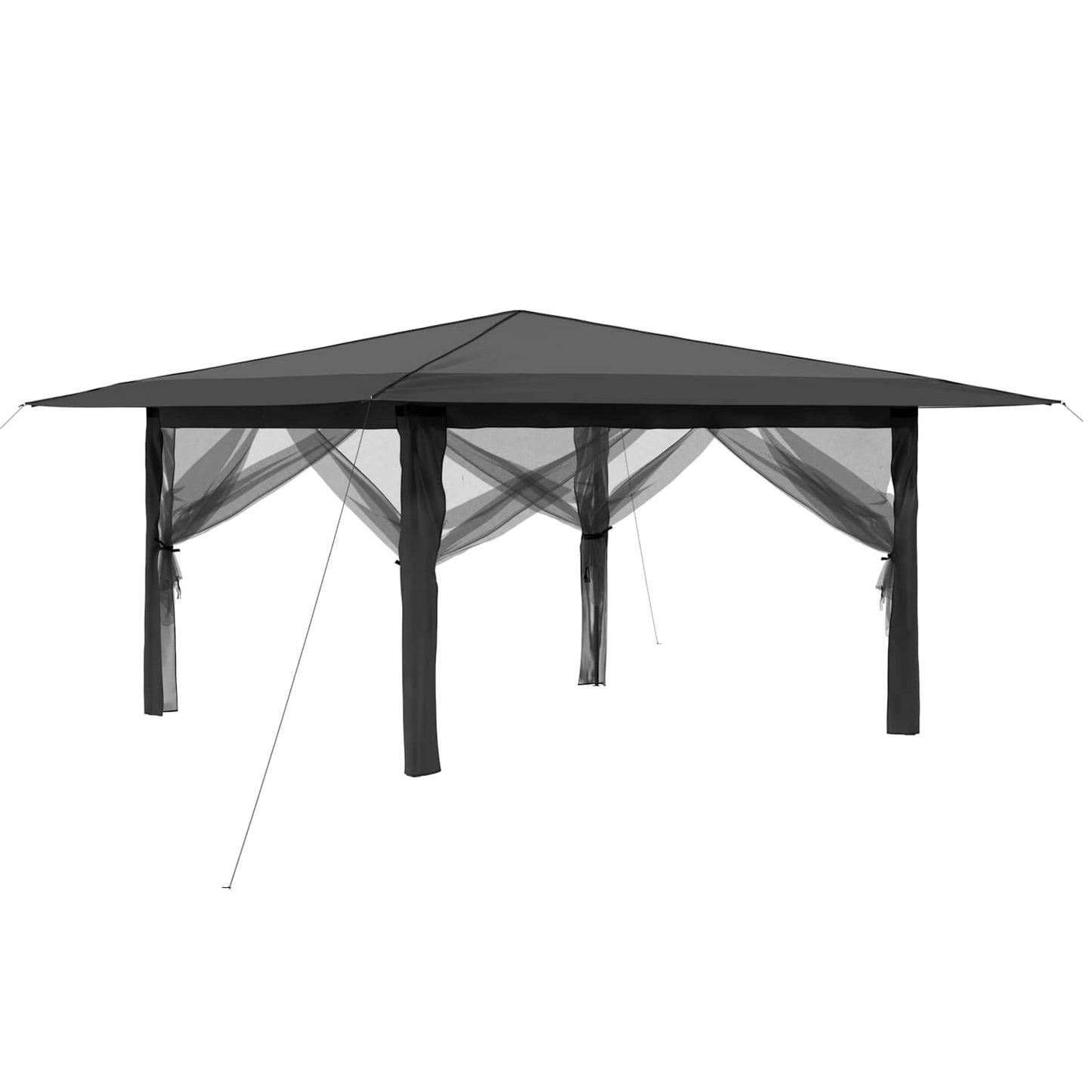 Pavillon mit 4 Seitenwänden 4 x 4 m Hellgrau und Anthrazit