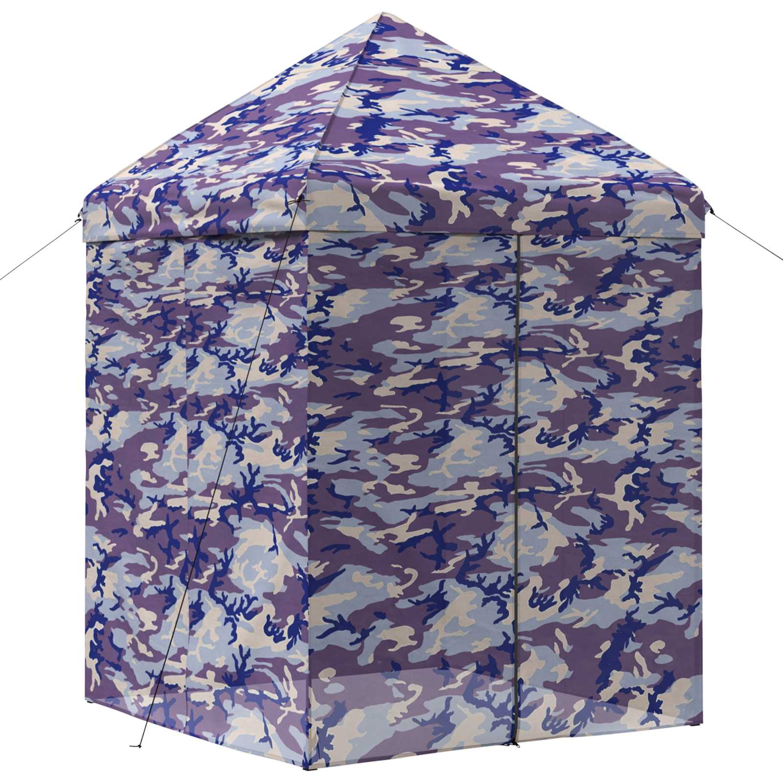 Pop-up Pavillon mit 4 Seitenwänden 2,9 x 2,9 m Blaue Camouflage