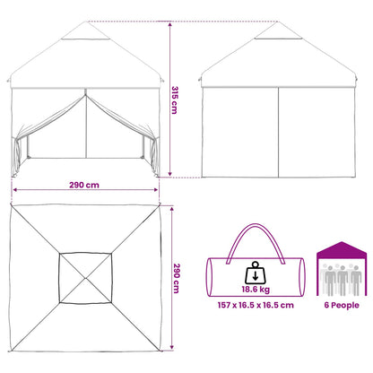 Pop-up Pavillon mit 4 Seitenwänden 2,9 x 2,9 m Blaue Camouflage