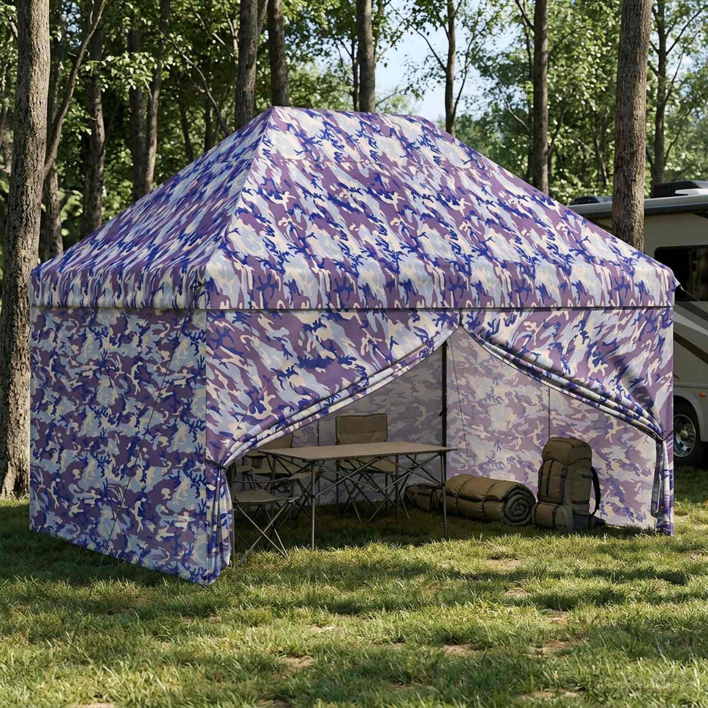 Pop-up Pavillon mit 4 Seitenwänden 2,95 x 4,1 m