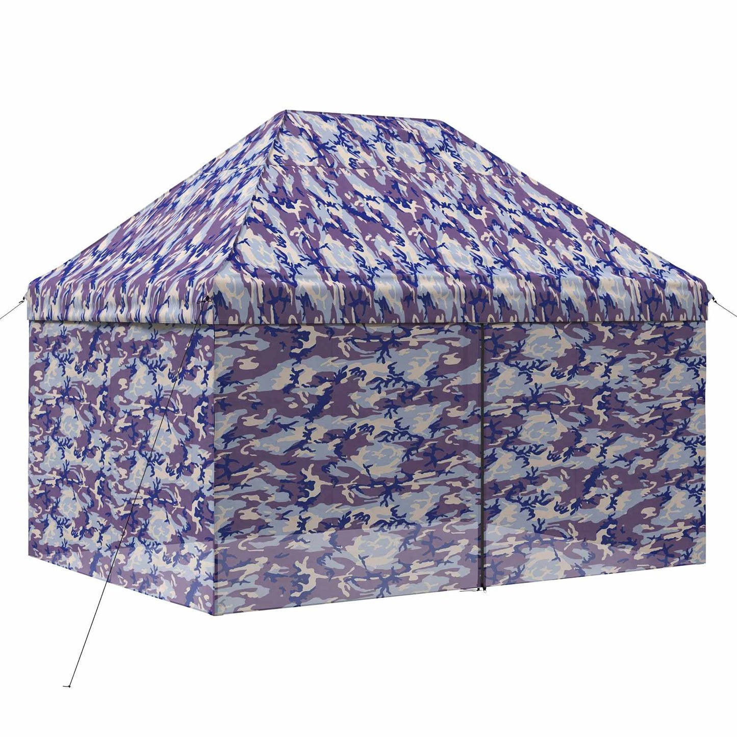Pop-up Pavillon mit 4 Seitenwänden 2,9 x 4,3 m Blaue Camouflage