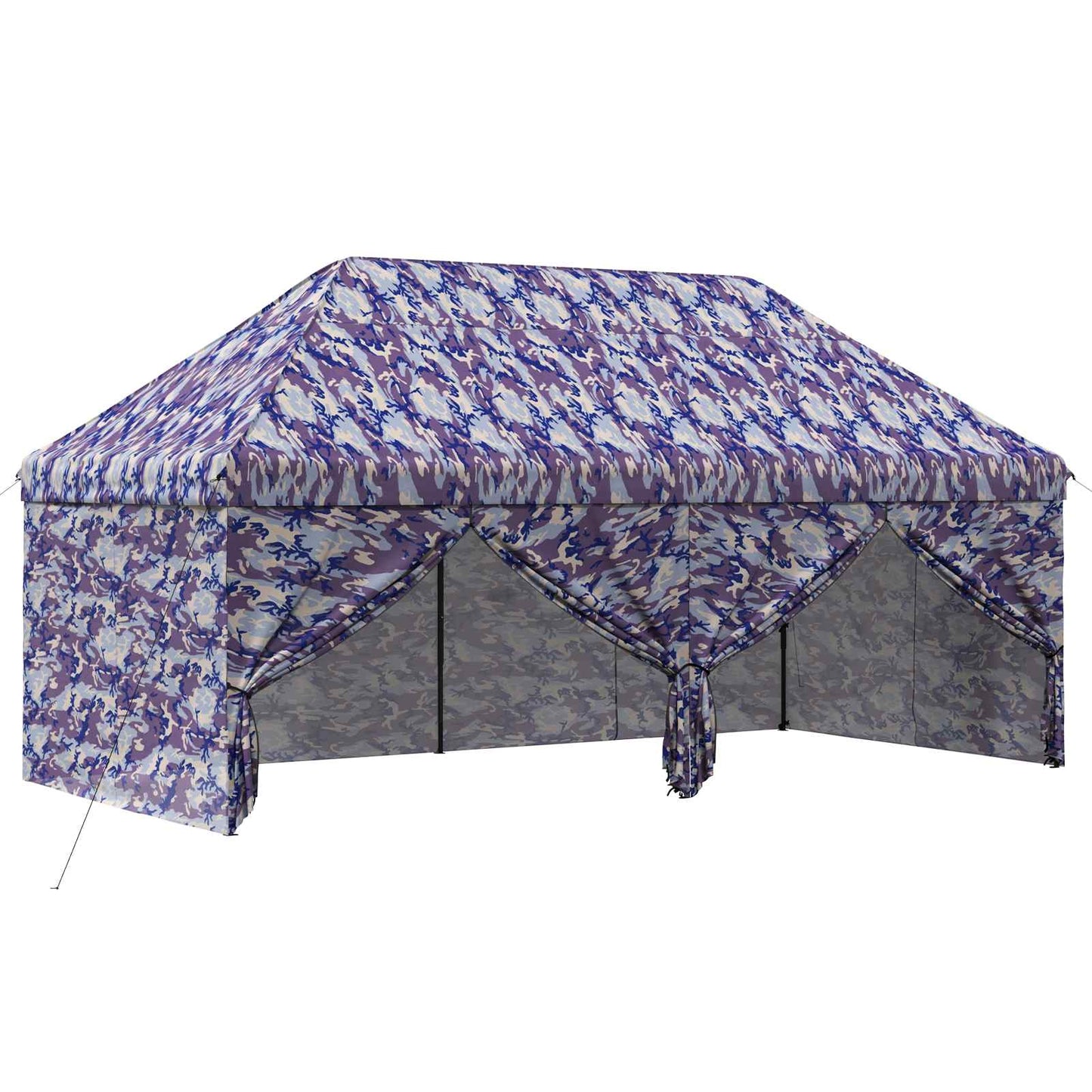 Pop-up Pavillon mit 4 Seitenwänden 3 x 6 m Blaue Camouflage
