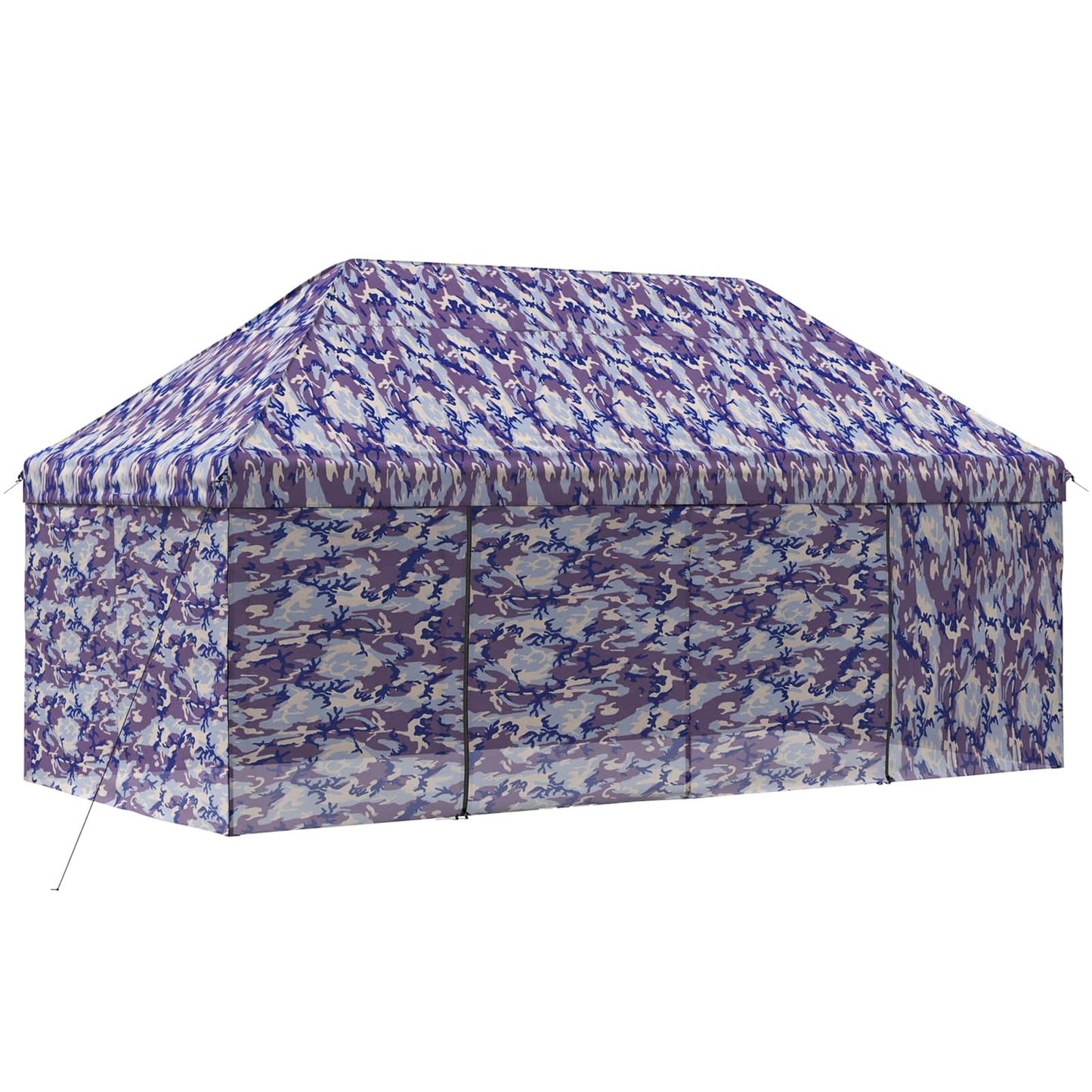 Pop-up Pavillon mit 4 Seitenwänden 3 x 6 m Blaue Camouflage