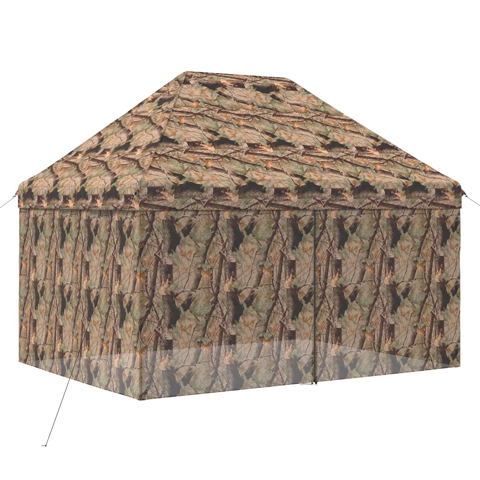 Pop-up Pavillon mit 4 Seitenwänden 3 x 4 m Wald-Tarnfarbe