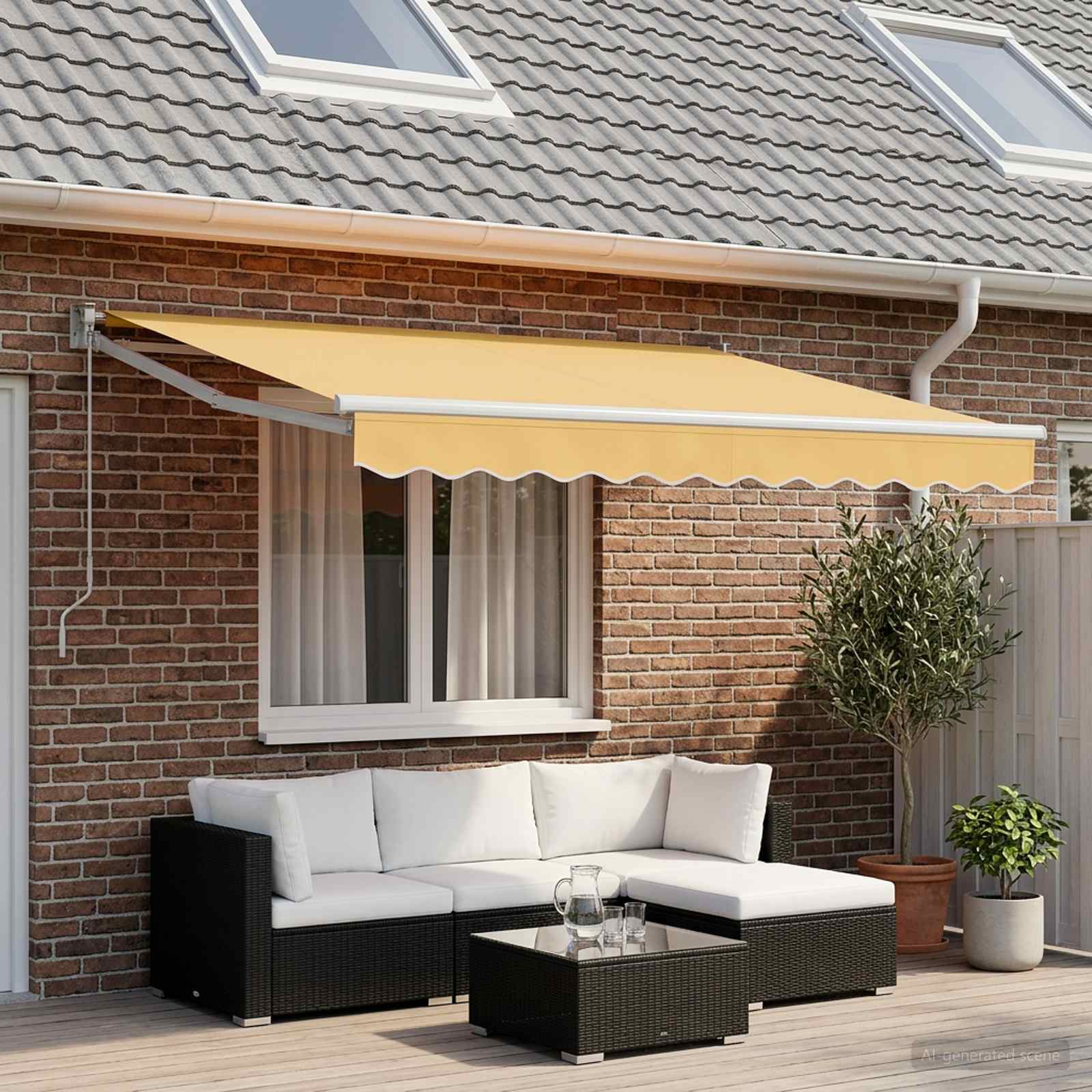 Ersatzbespannung für Markise 4x3 m Sand Polyester