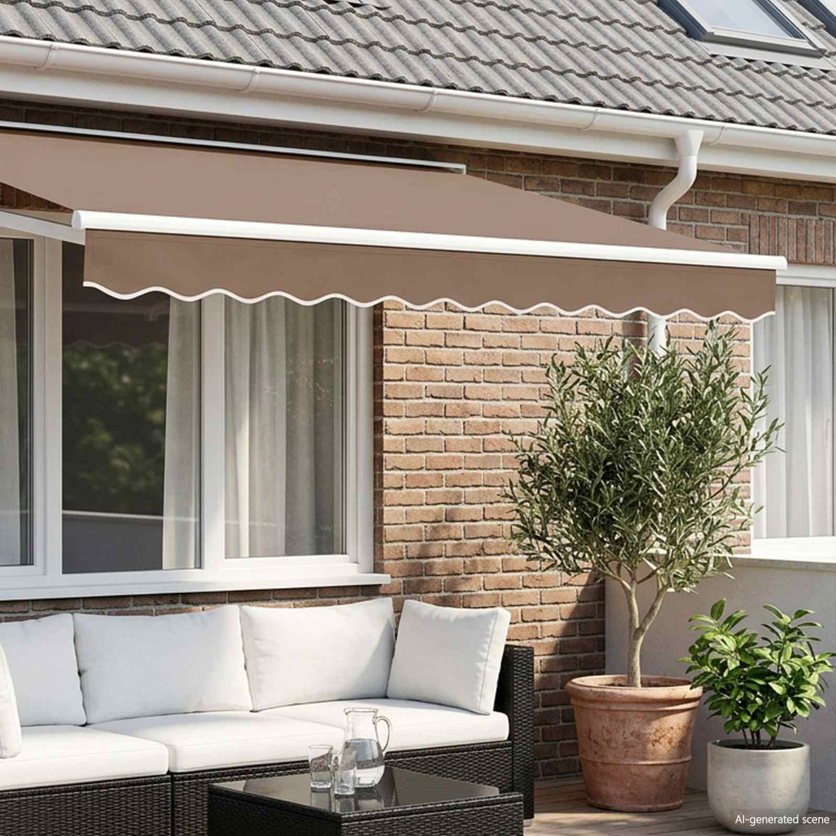 Ersatzvolant für Markise für 3,5 m Taupe Polyester