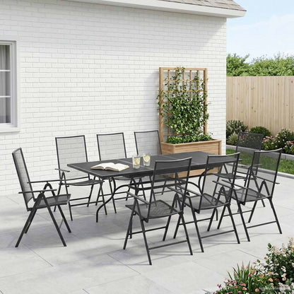 Garten Essgruppe 9 stk. Anthrazit Mesh und Stahl