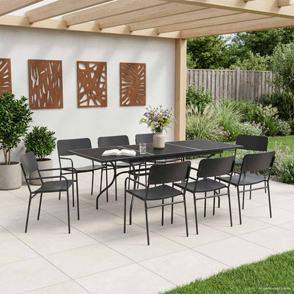 Garten Essgruppe 9 stk. Anthrazit Stahl
