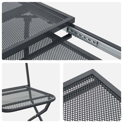 Garten Essgruppe 9 stk. Anthrazit Mesh und Stahl
