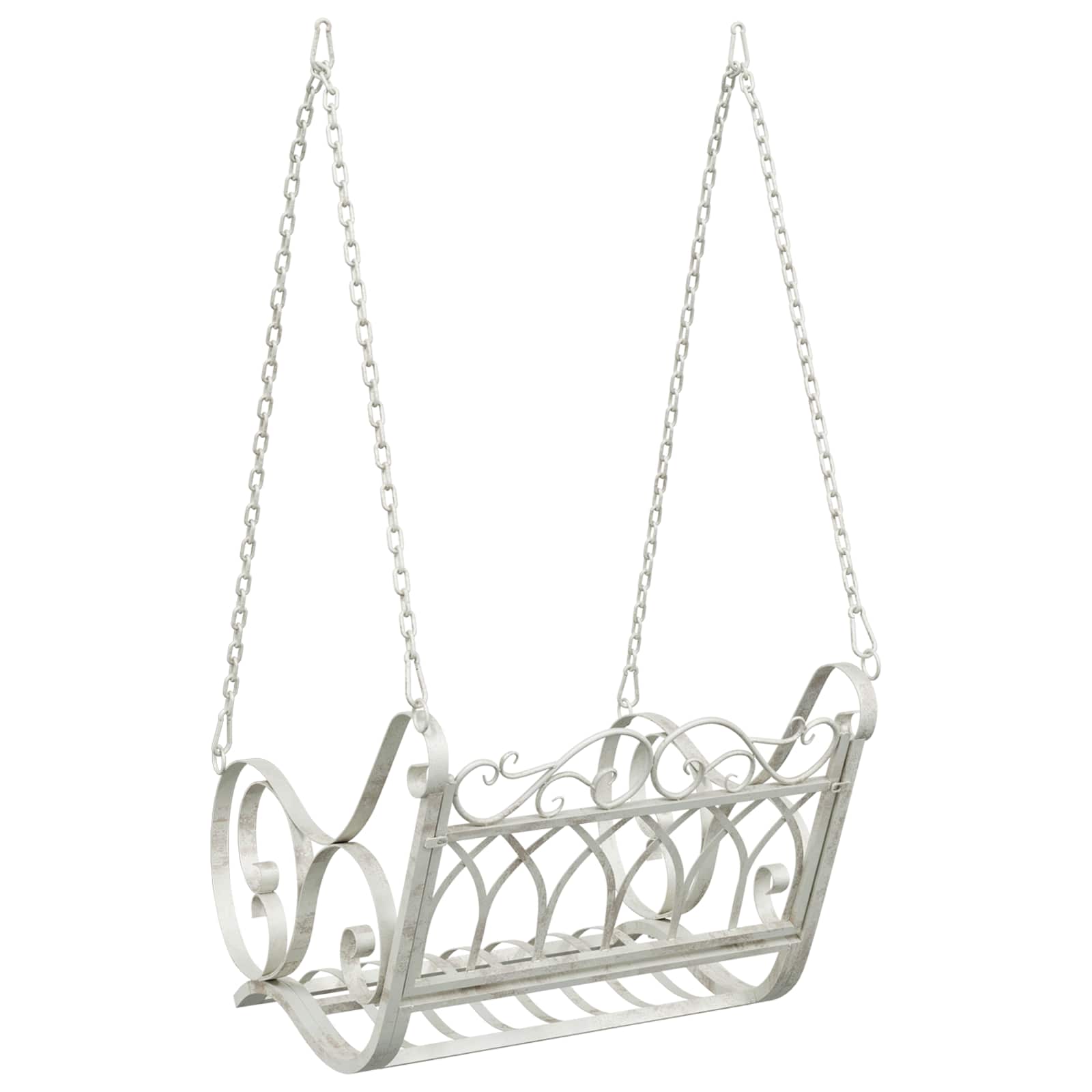 Schaukelbank Stahl 71 x 75 x 59 cm Antik Weiß