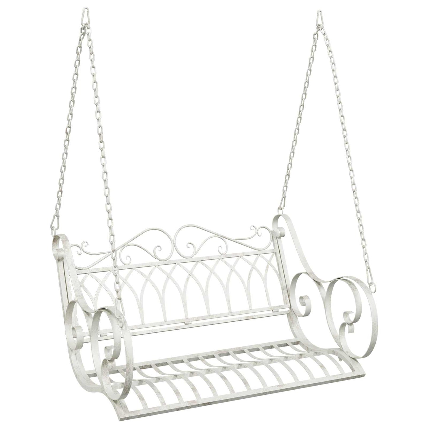 Schaukelbank Stahl 109 x 75 x 59 cm Antik Weiß