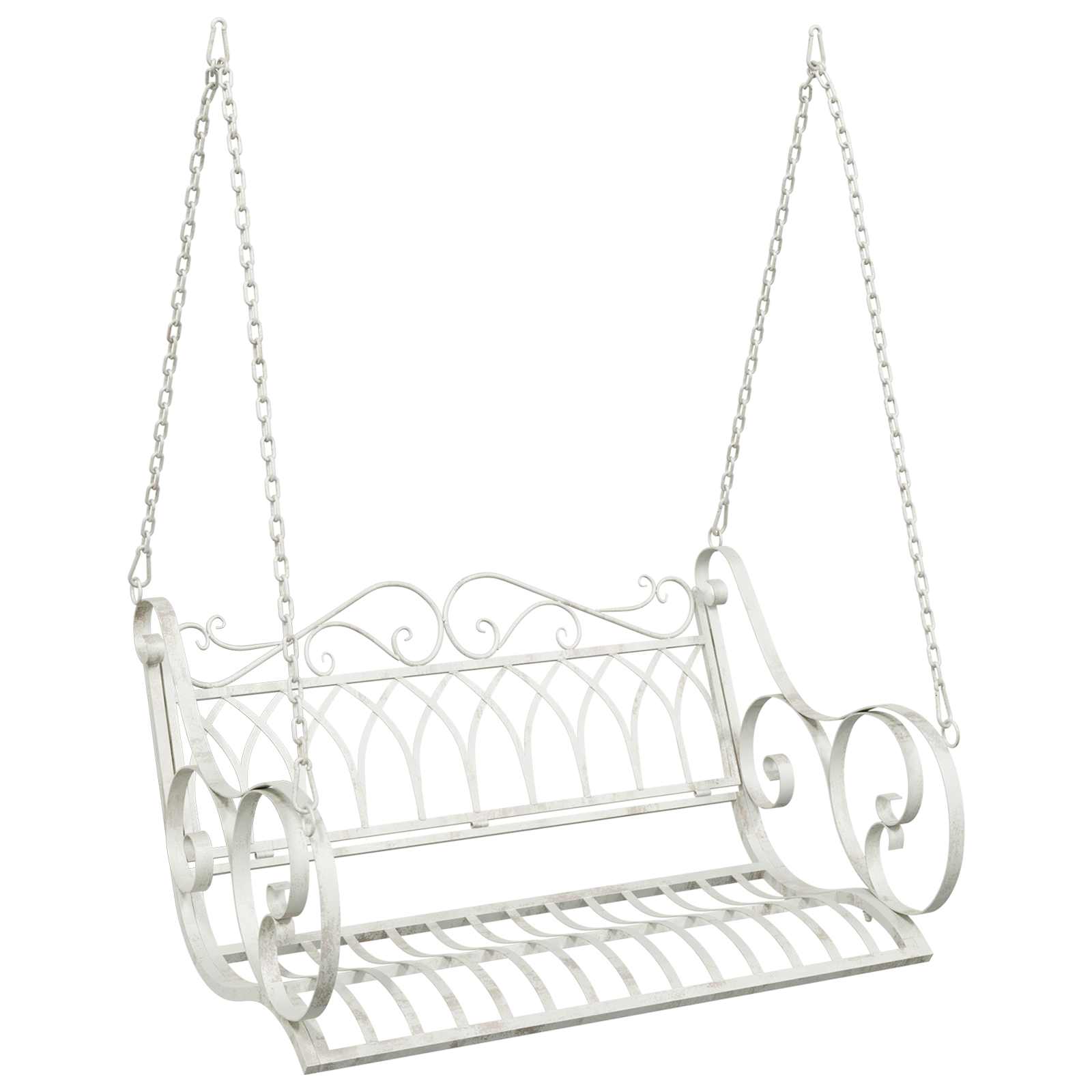 Schaukelbank Stahl 109 x 75 x 59 cm Antik Weiß