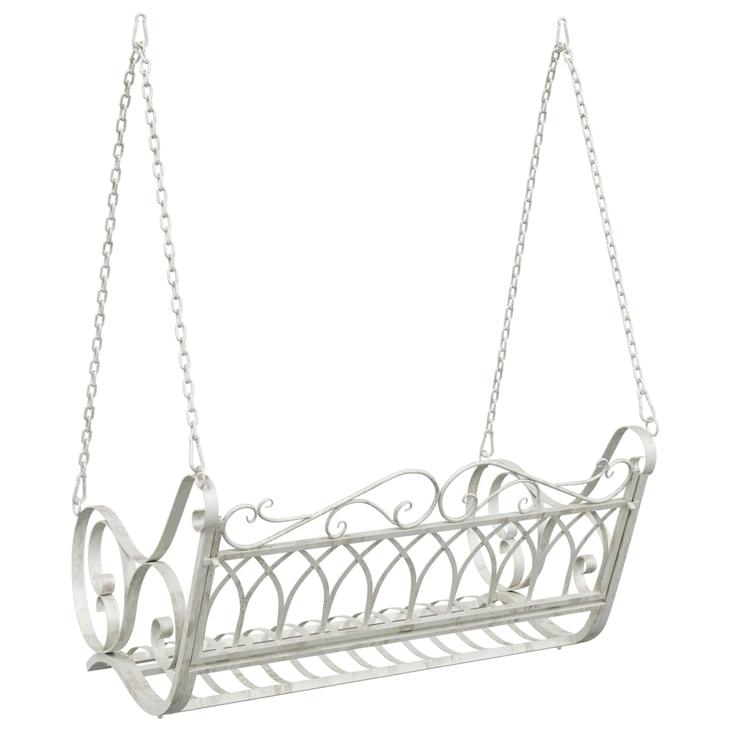Schaukelbank Stahl 109 x 75 x 59 cm Antik Weiß