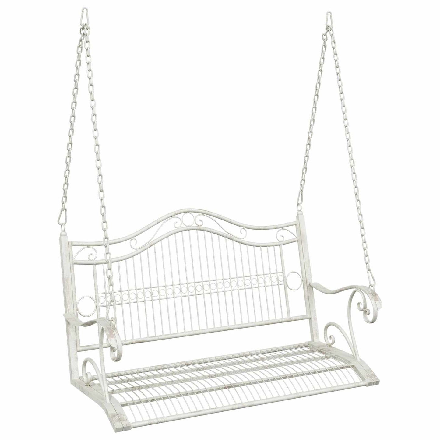 Schaukelbank Stahl 115 x 61 x 63 cm Antik Weiß