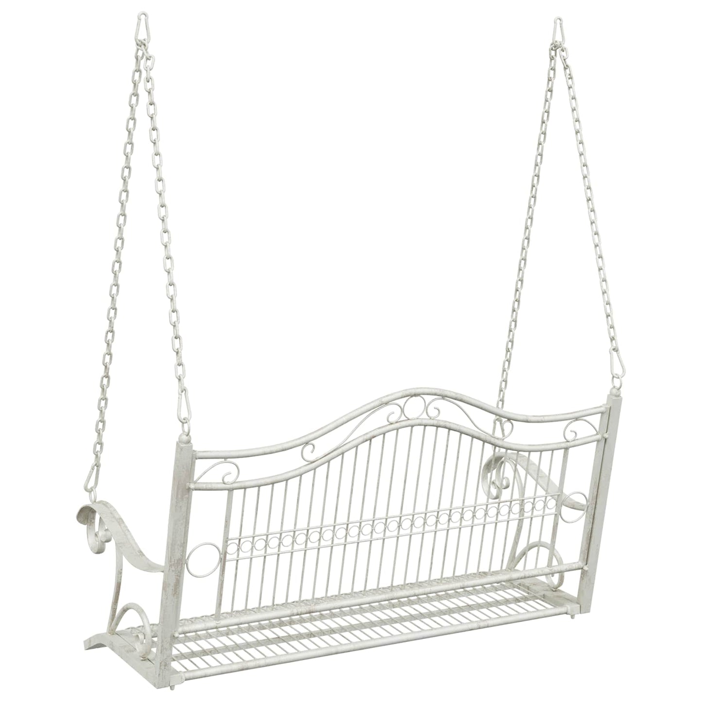 Schaukelbank Stahl 115 x 61 x 63 cm Antik Weiß