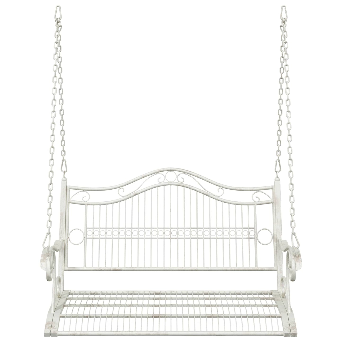 Schaukelbank Stahl 115 x 61 x 63 cm Antik Weiß