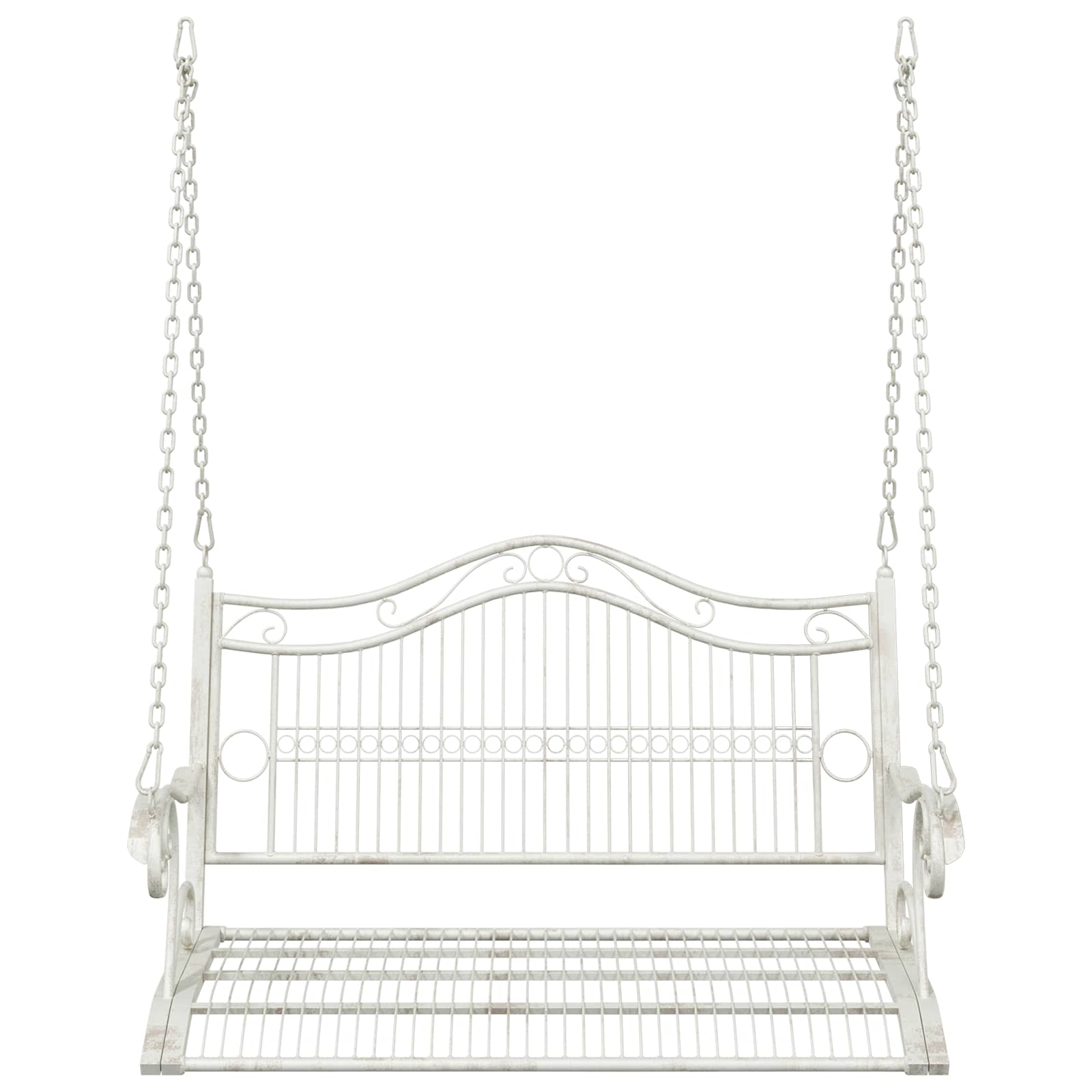 Schaukelbank Stahl 115 x 61 x 63 cm Antik Weiß