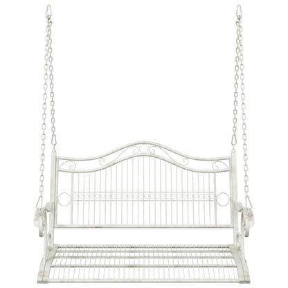 Schaukelbank Stahl 115 x 61 x 63 cm Antik Weiß