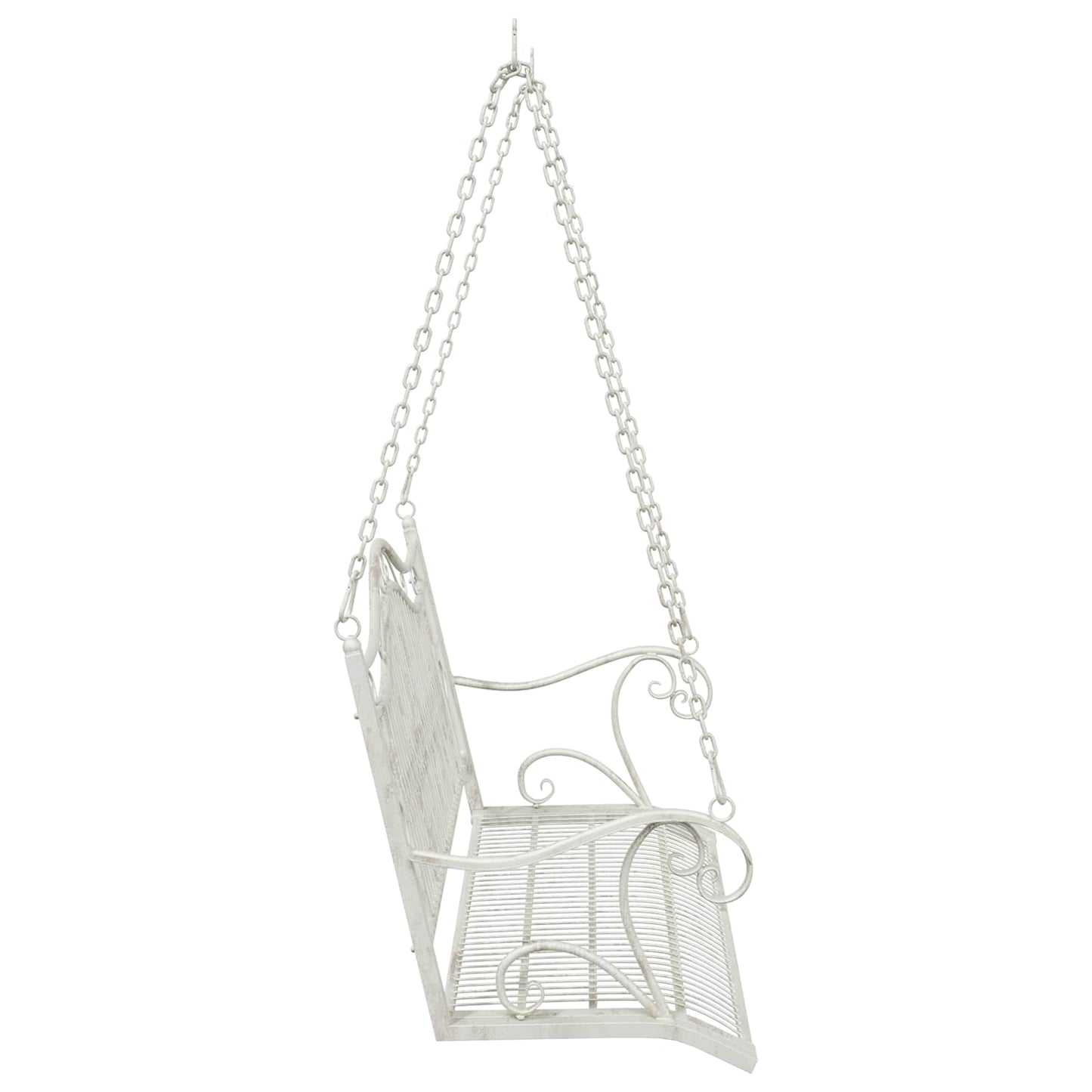 Schaukelbank Stahl 115 x 61 x 63 cm Antik Weiß