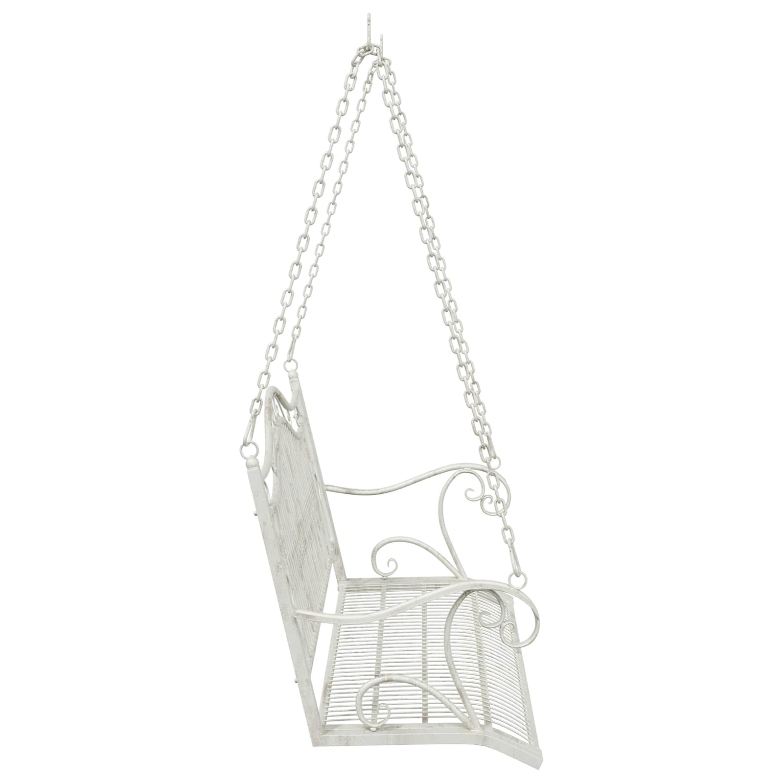 Schaukelbank Stahl 115 x 61 x 63 cm Antik Weiß