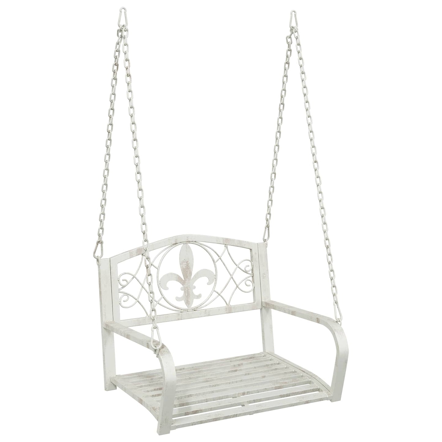 Schaukelbank Stahl 71,5 x 59 x 55 cm Antik Weiß