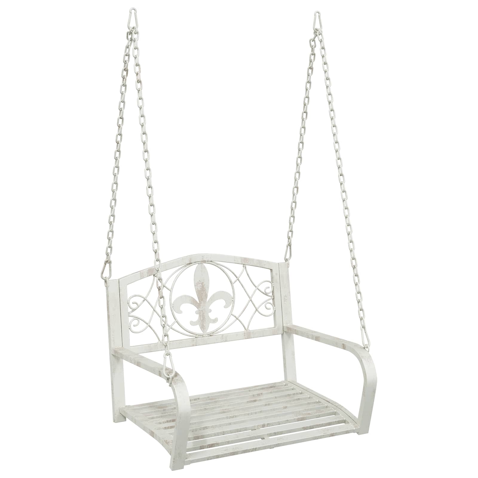 Schaukelbank Stahl 71,5 x 59 x 55 cm Antik Weiß