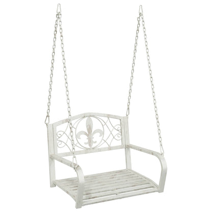 Schaukelbank Stahl 71,5 x 59 x 55 cm Antik Weiß