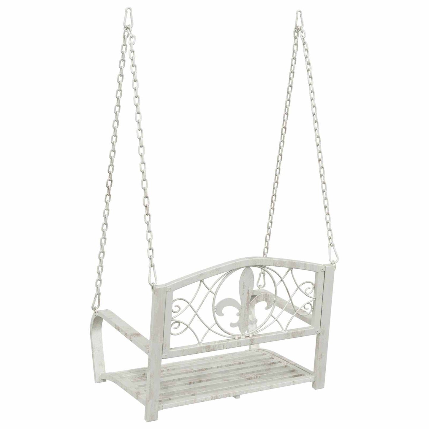 Schaukelbank Stahl 71,5 x 59 x 55 cm Antik Weiß