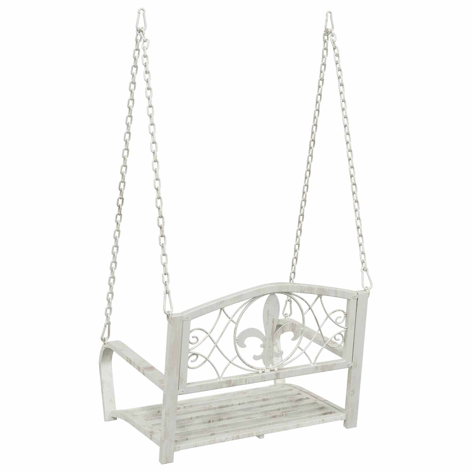 Schaukelbank Stahl 71,5 x 59 x 55 cm Antik Weiß
