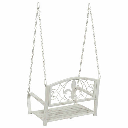 Schaukelbank Stahl 71,5 x 59 x 55 cm Antik Weiß