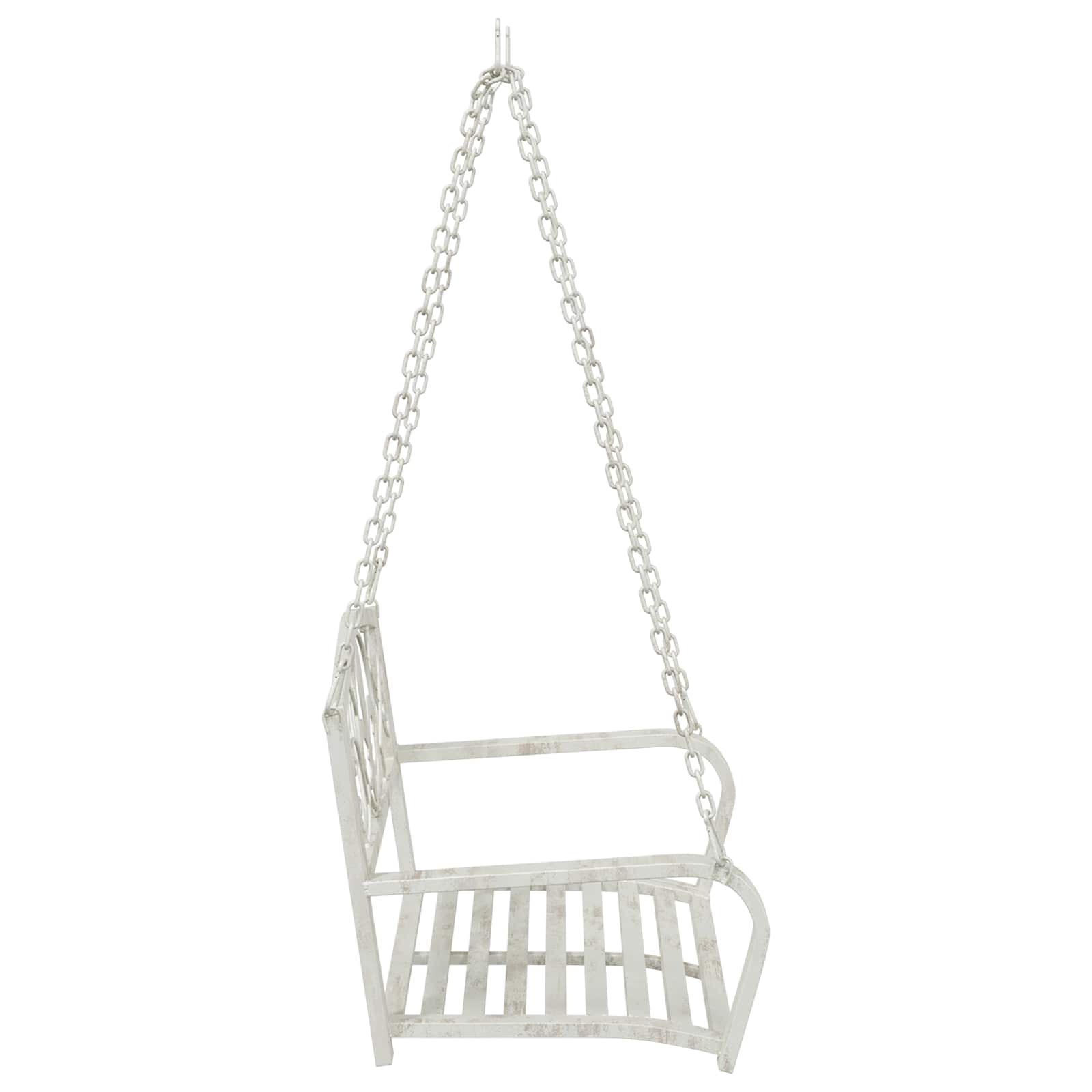 Schaukelbank Stahl 71,5 x 59 x 55 cm Antik Weiß