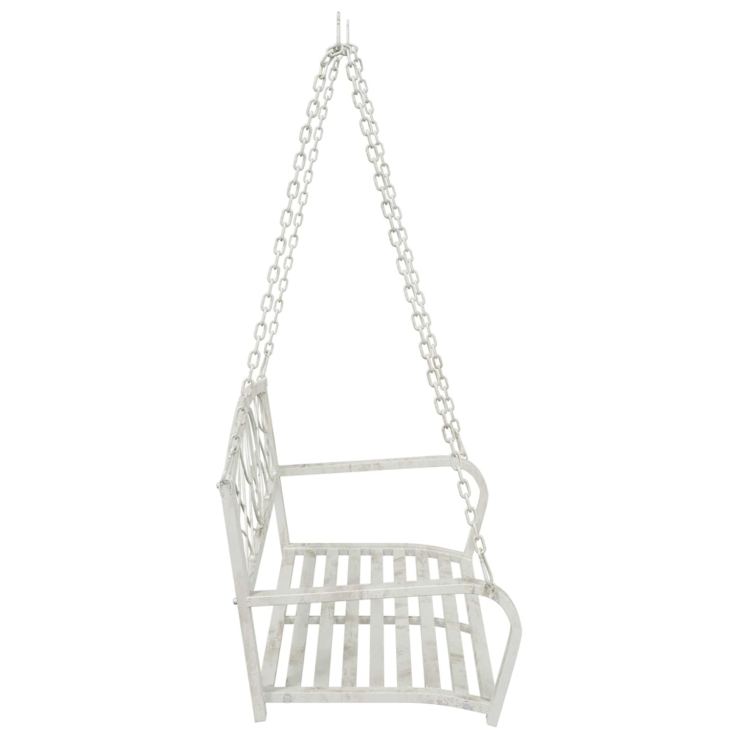 Schaukelbank Stahl 110,5 x 59 x 55 cm Antik Weiß
