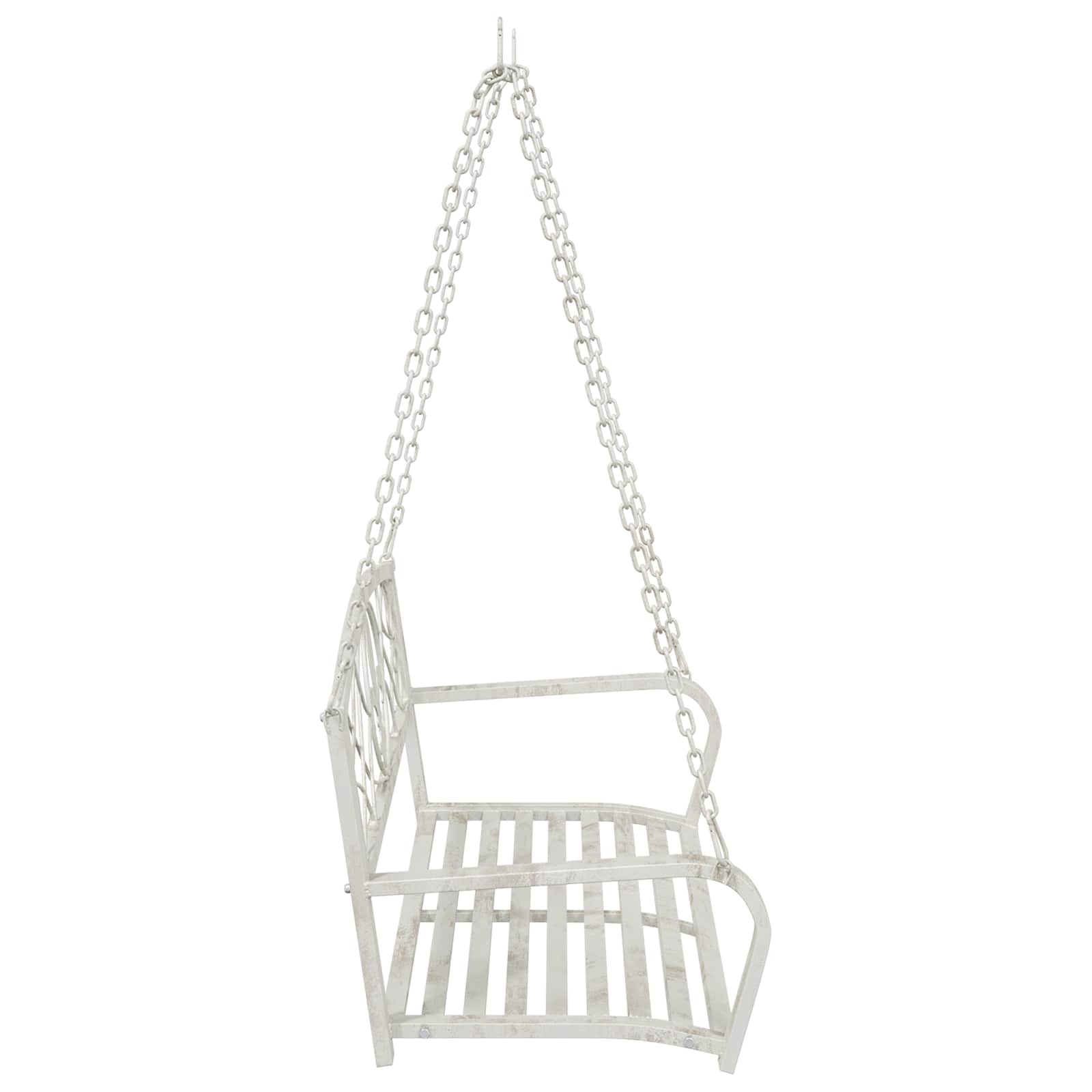 Schaukelbank Stahl 110,5 x 59 x 55 cm Antik Weiß