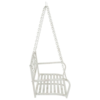 Schaukelbank Stahl 110,5 x 59 x 55 cm Antik Weiß