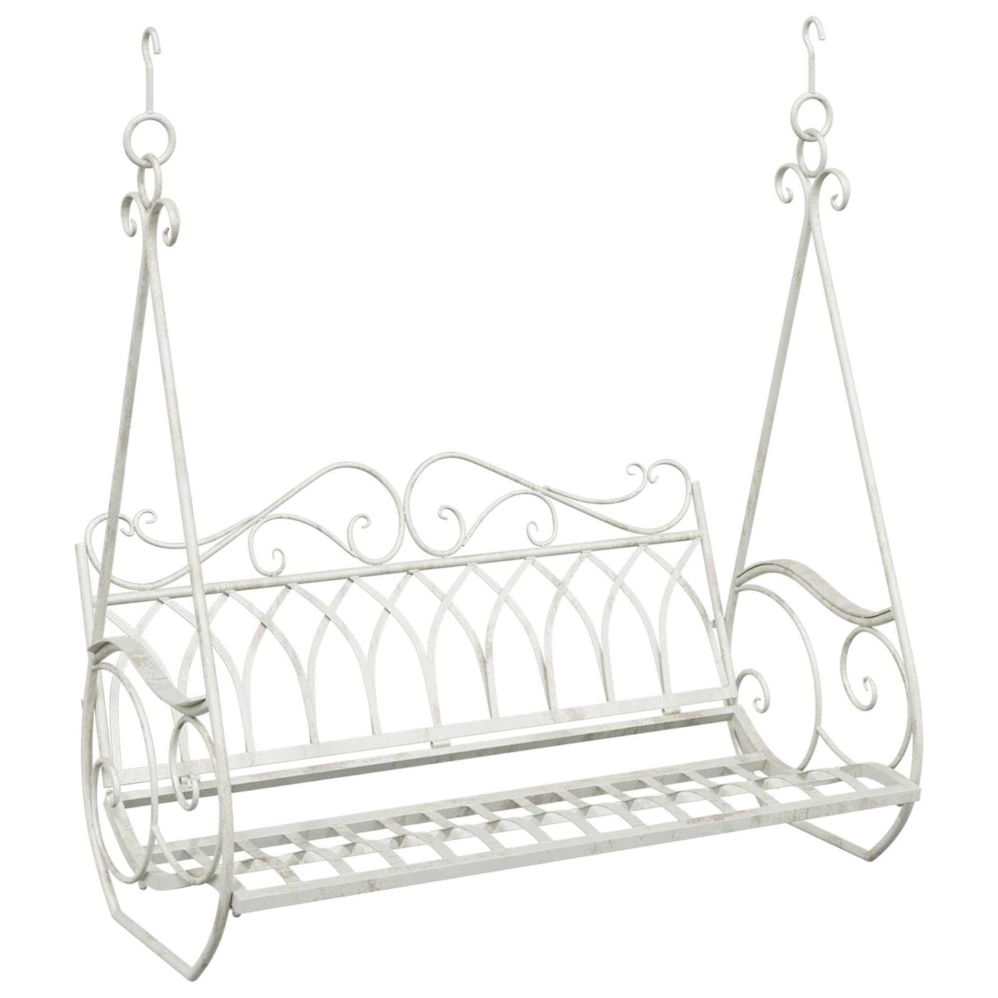Schaukelbank Stahl 112 x 60 x 126,5 cm Antik Weiß