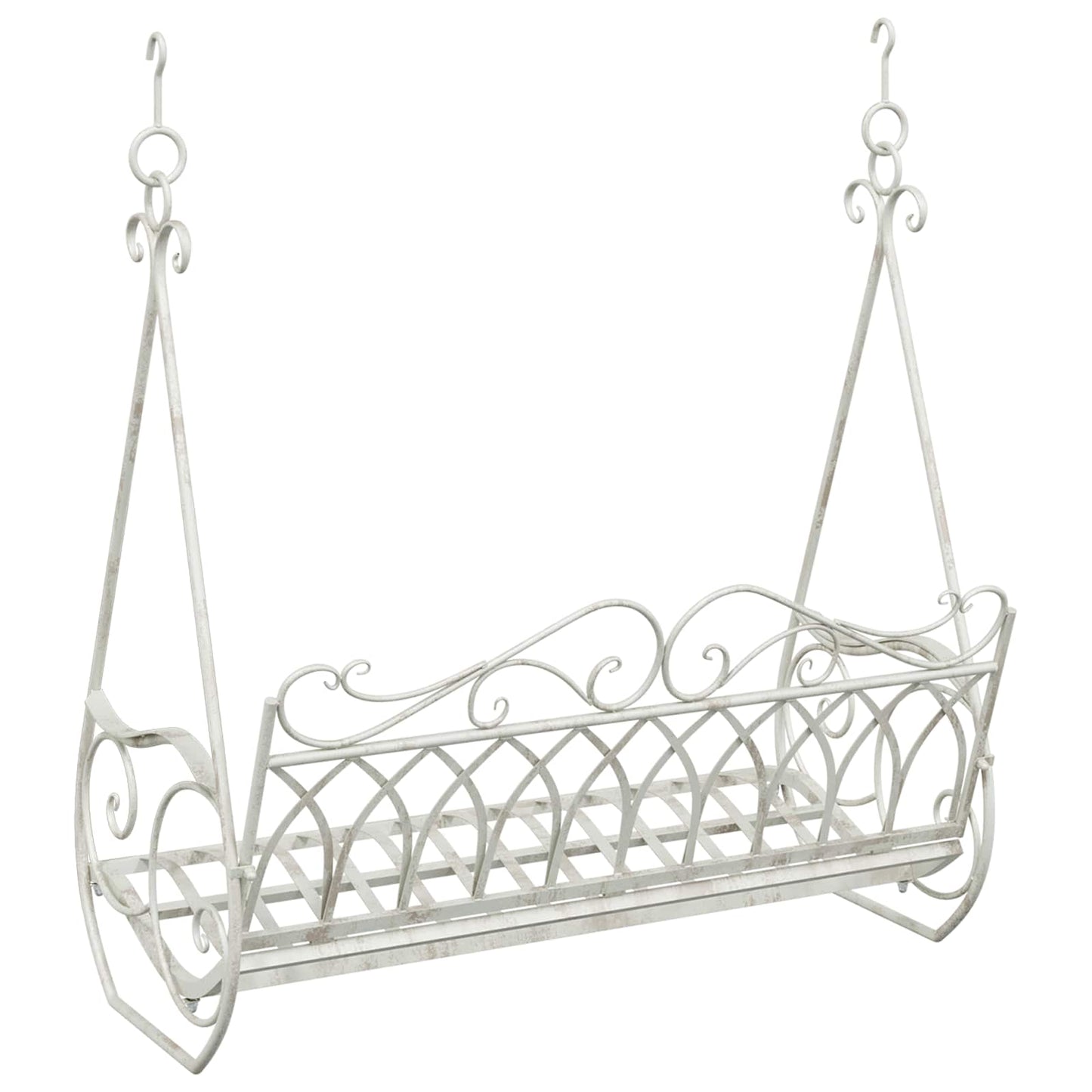 Schaukelbank Stahl 112 x 60 x 126,5 cm Antik Weiß
