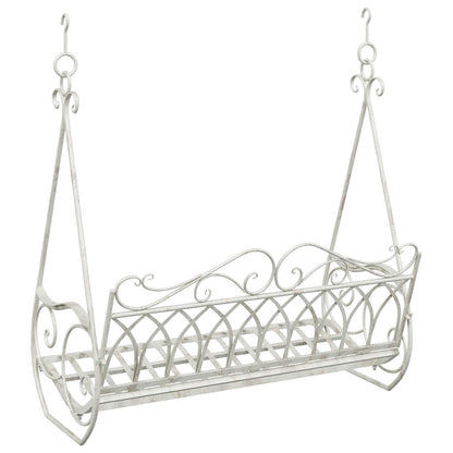 Schaukelbank Stahl 112 x 60 x 126,5 cm Antik Weiß