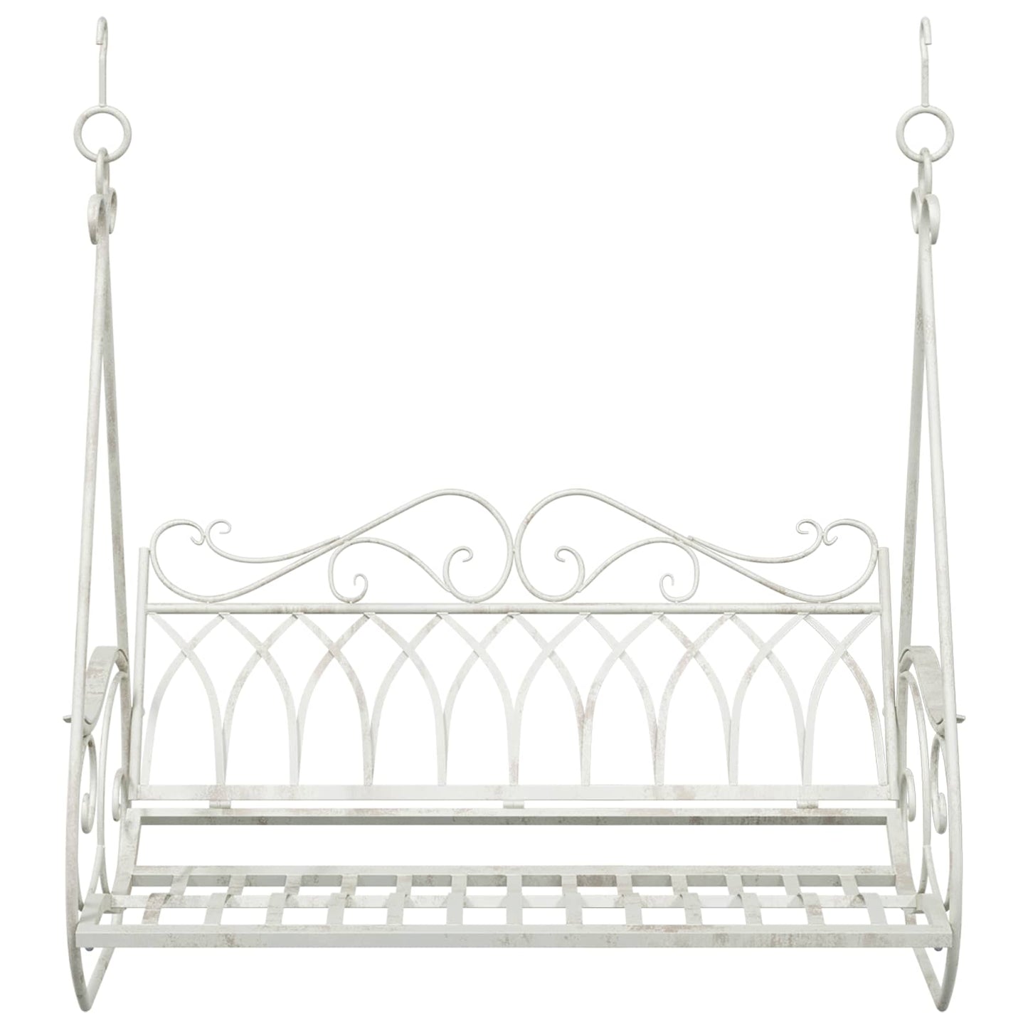 Schaukelbank Stahl 112 x 60 x 126,5 cm Antik Weiß