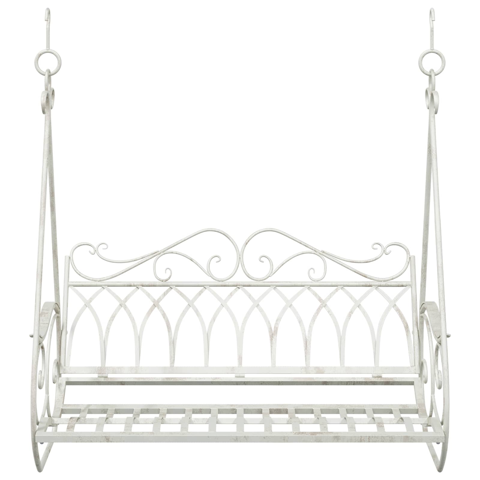Schaukelbank Stahl 112 x 60 x 126,5 cm Antik Weiß