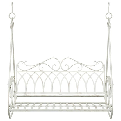 Schaukelbank Stahl 112 x 60 x 126,5 cm Antik Weiß