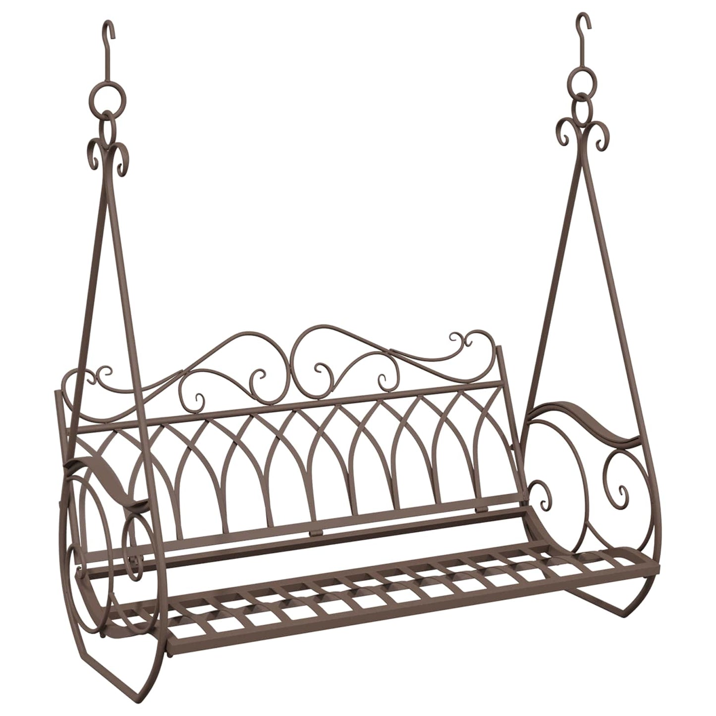 Schaukelbank Stahl 112 x 60 x 126,5 cm Antikbraun