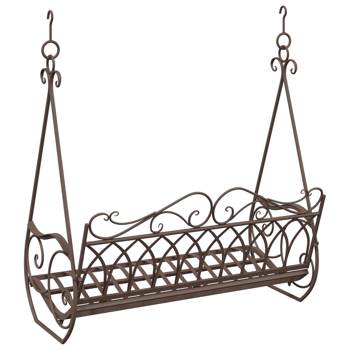 Schaukelbank Stahl 112 x 60 x 126,5 cm Antikbraun