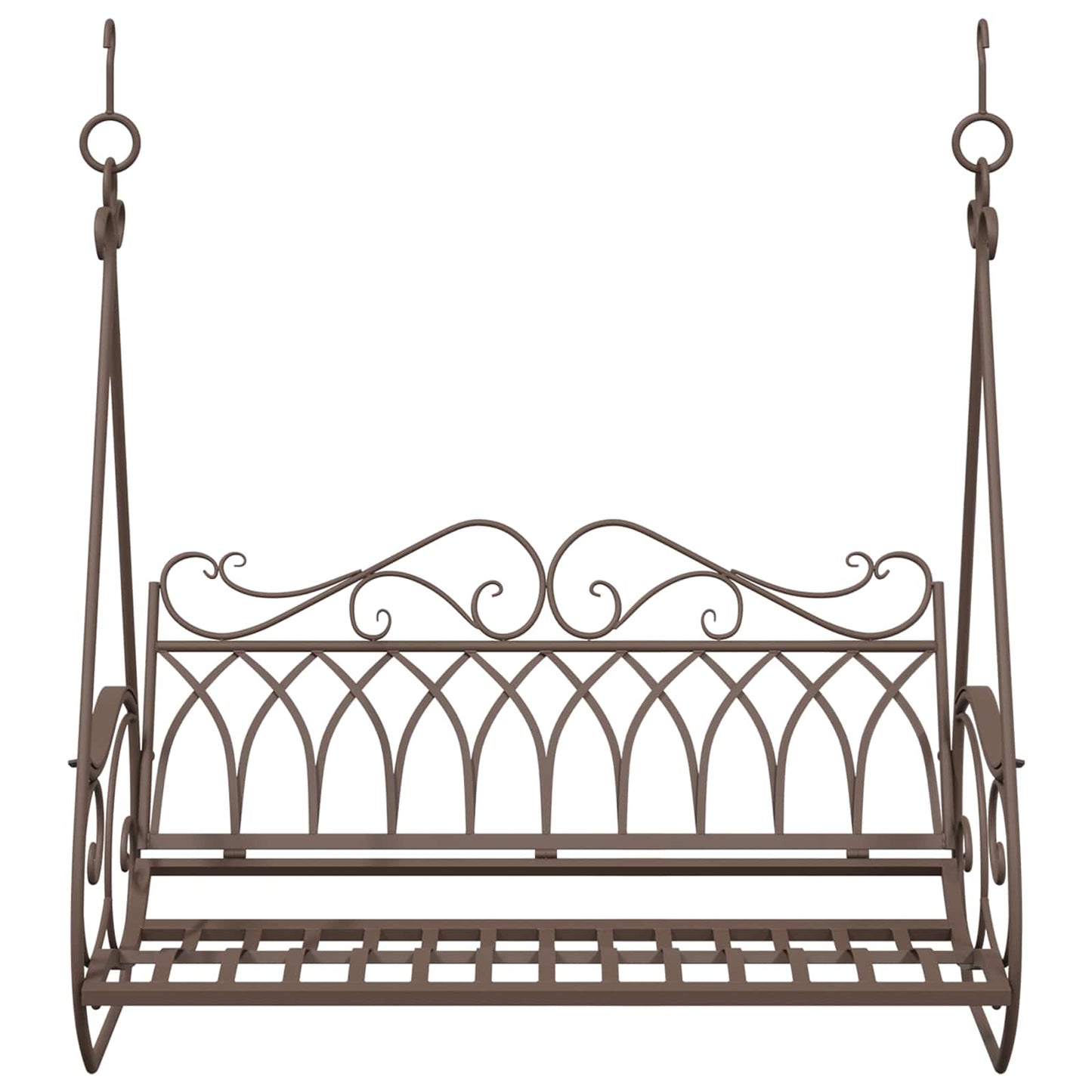 Schaukelbank Stahl 112 x 60 x 126,5 cm Antikbraun